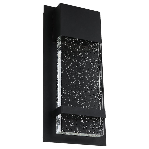 Sunlite LED Wall Sconce Rain Glass Panel 13.75" Tall 6.5" Wide 12W Indoor/Outdoor Black Finish 5000K 81223-SU - main